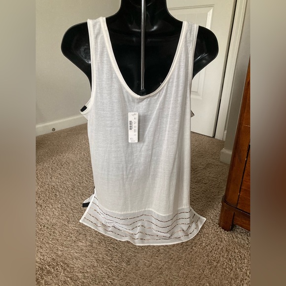 NWT J. Crew Beaded Cotton Tank. Size Medium. - Picture 8 of 9